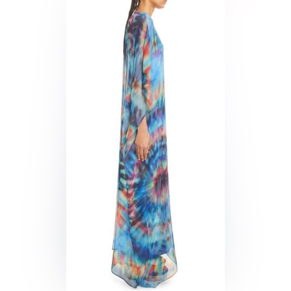 Chloe Tie Dye Silk Caftan & Maxi Slip dress Blue Multicolor Size 38 $4032 NEW - Picture 3 of 10